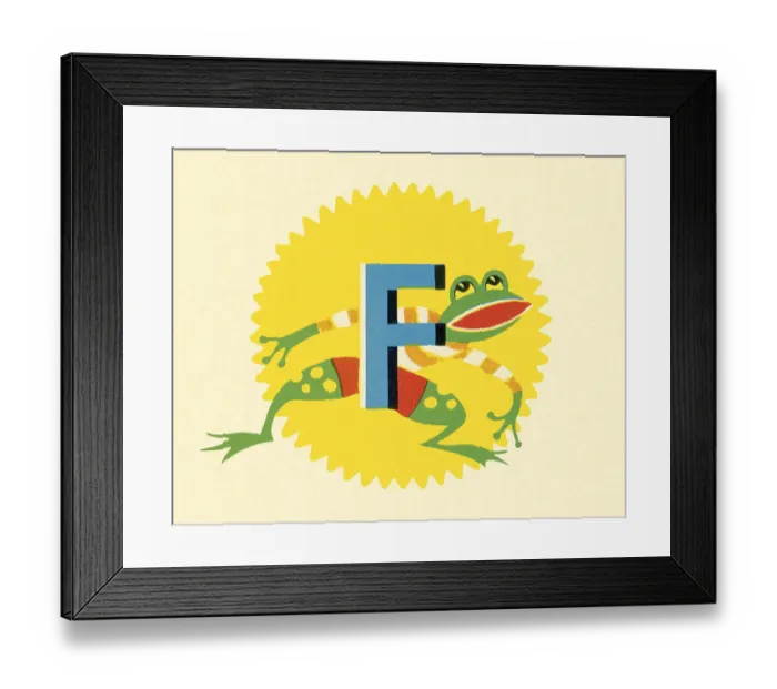 Framed Print : F is for Frog Framed Print : F is for Frog