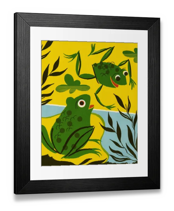 Framed Print : Two Frogs in a Pond