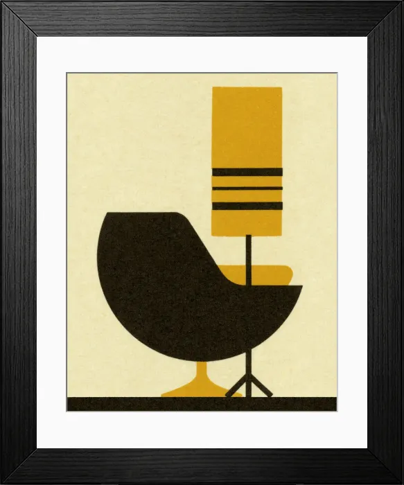 Framed Print : Modern Chair and Lamp Framed Print : Modern Chair and Lamp