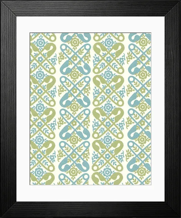 Framed Print : Pattern of Safety Pins Framed Print : Pattern of Safety Pins