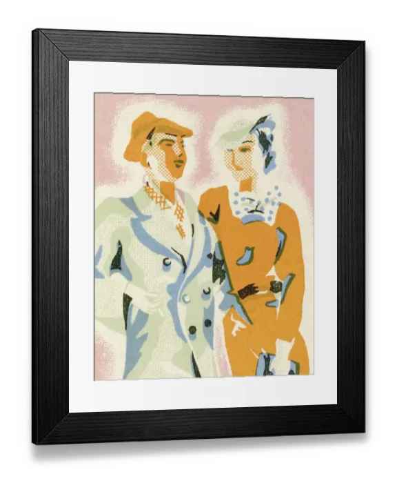 Framed Print : Fashionable Couple Framed Print : Fashionable Couple