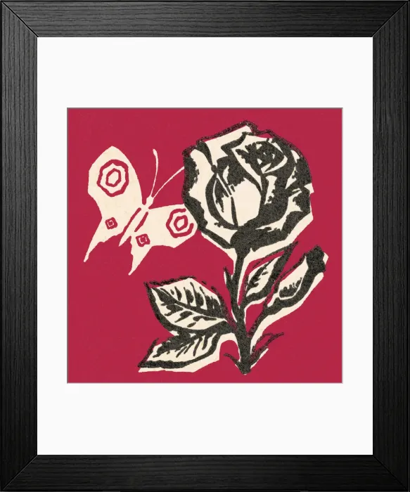 Framed Print : Rose and Butterfly Framed Print : Rose and Butterfly