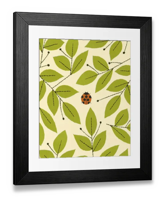 Framed Print : Ladybug and Leaves Framed Print : Ladybug and Leaves