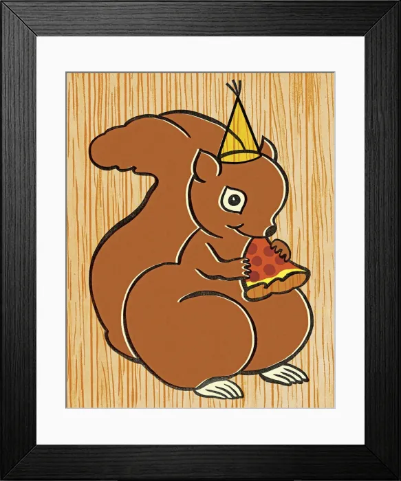 Framed Print : Squirrel Eating Pizza Framed Print : Squirrel Eating Pizza