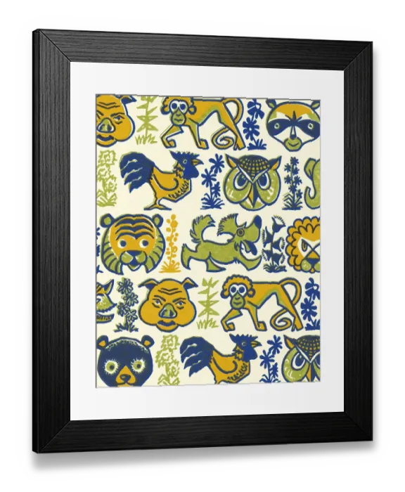 Framed Print : Pattern of Animals Framed Print : Pattern of Animals