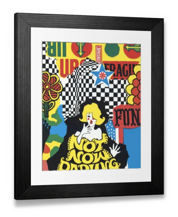 Framed Print : Blond Woman on a Collage Framed Print : Blond Woman on a Collage