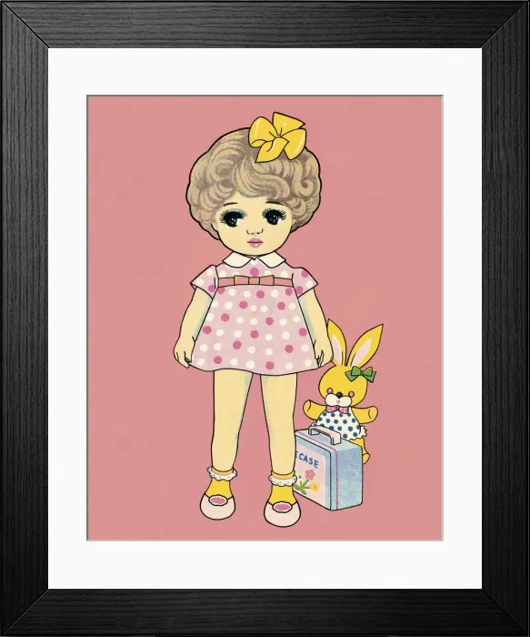 Framed Print : Little Girl with Toy Rabbit Framed Print : Little Girl with Toy Rabbit