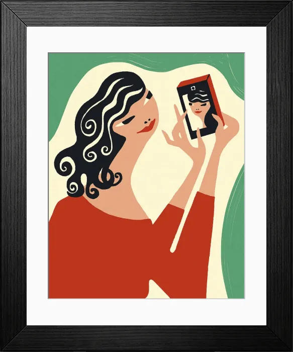 Framed Print : Woman Taking a Selfie Framed Print : Woman Taking a Selfie