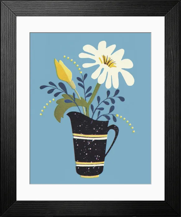 Framed Print : Cut Flowers in a Pitcher