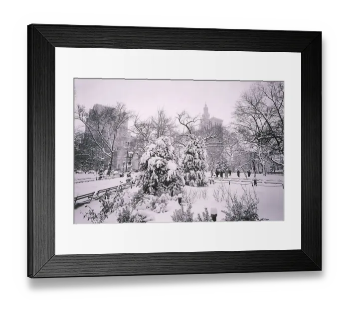 Framed Print : Park covered in snow Framed Print : Park covered in snow