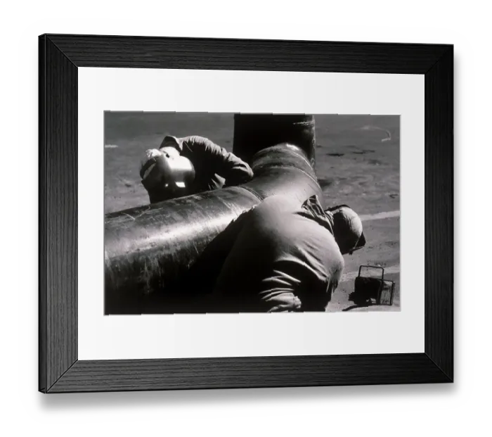 Framed Print : Welders working on pipe Framed Print : Welders working on pipe