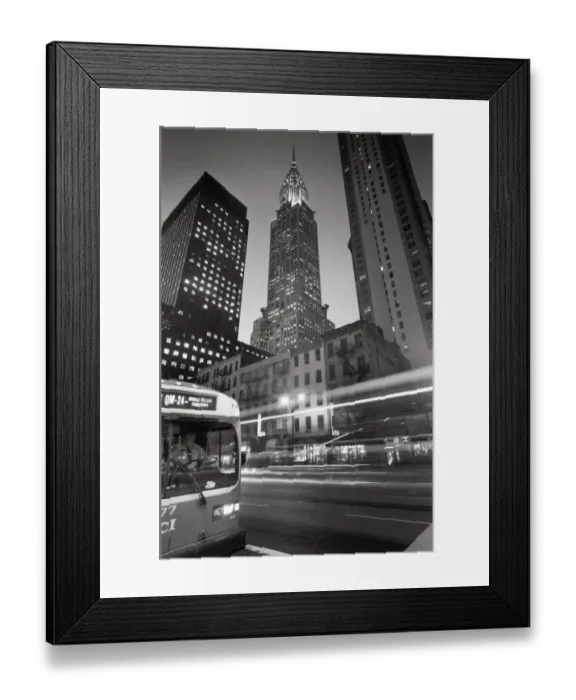 Framed Print : Chrysler building and street at night Framed Print : Chrysler building and street at night