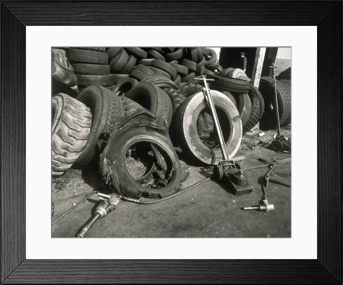 Framed Print : Worn tires and tools Framed Print : Worn tires and tools