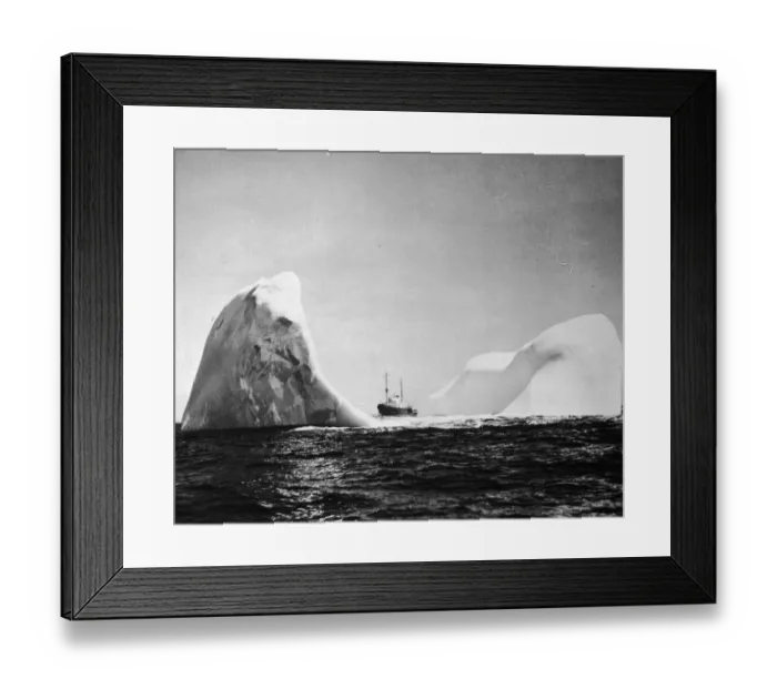 Framed Print : Ice Giant. circa 1950: US Coast Guard cutter Acushnet dwarfed by a crescent Framed Print : Ice Giant. circa 1950: US Coast Guard cutter Acushnet dwarfed by a crescent