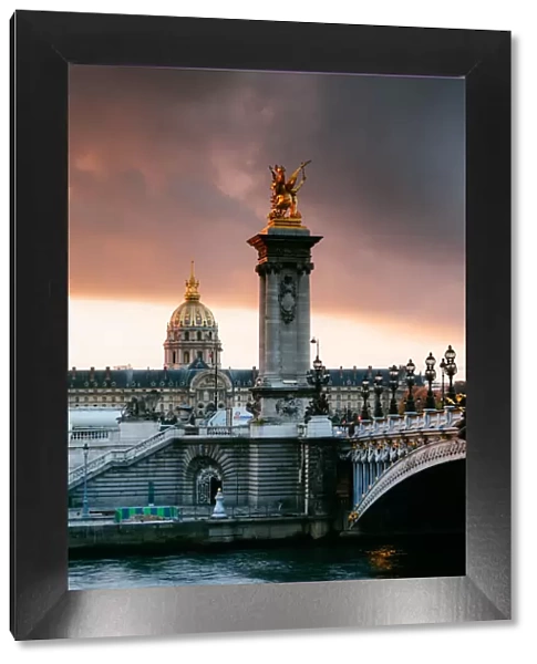 Bridge Alexandre III on the river Seine at dawn, Paris, France
