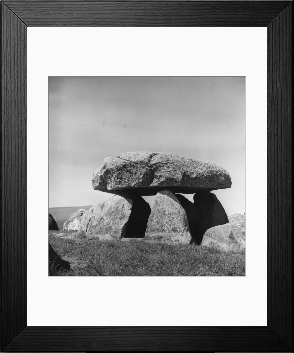 Framed Print : Megalith. circa 1950: A megalithic tomb, or Dolmen, near Posekjaer in Denmark Framed Print : Megalith. circa 1950: A megalithic tomb, or Dolmen, near Posekjaer in Denmark