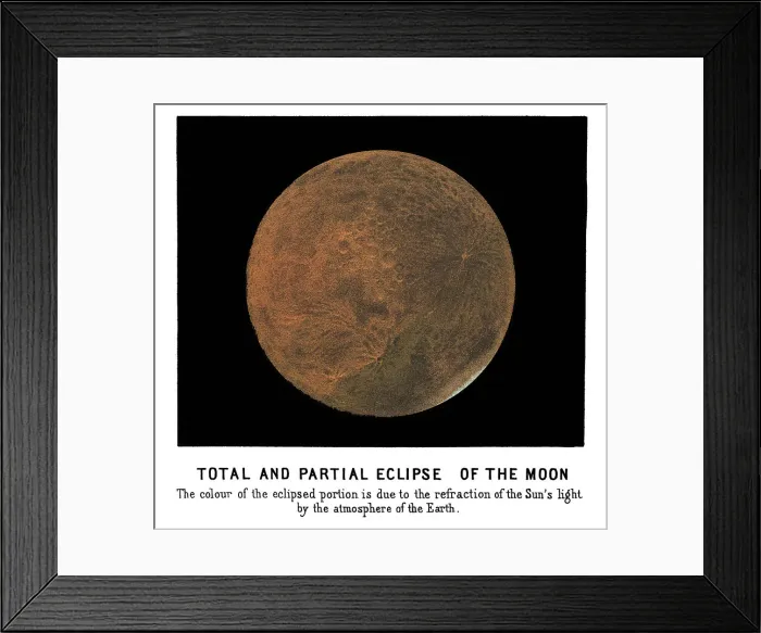 Framed Print : Old engraved illustration of Astronomy, Total eclipse of the Moon Framed Print : Old engraved illustration of Astronomy, Total eclipse of the Moon