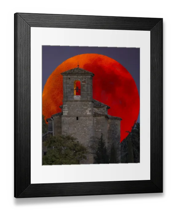 Framed Print : The church and the blood moon Framed Print : The church and the blood moon