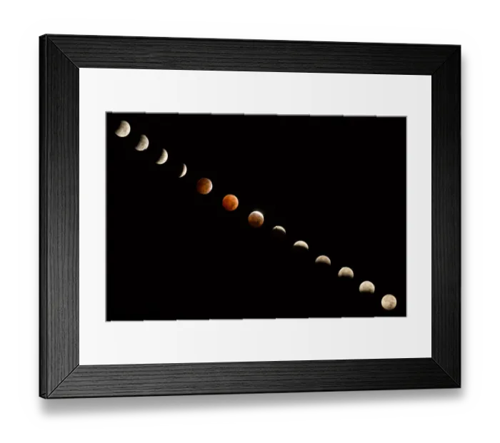 Framed Print : Composite of Total Lunar Eclipse in a dark sky Framed Print : Composite of Total Lunar Eclipse in a dark sky