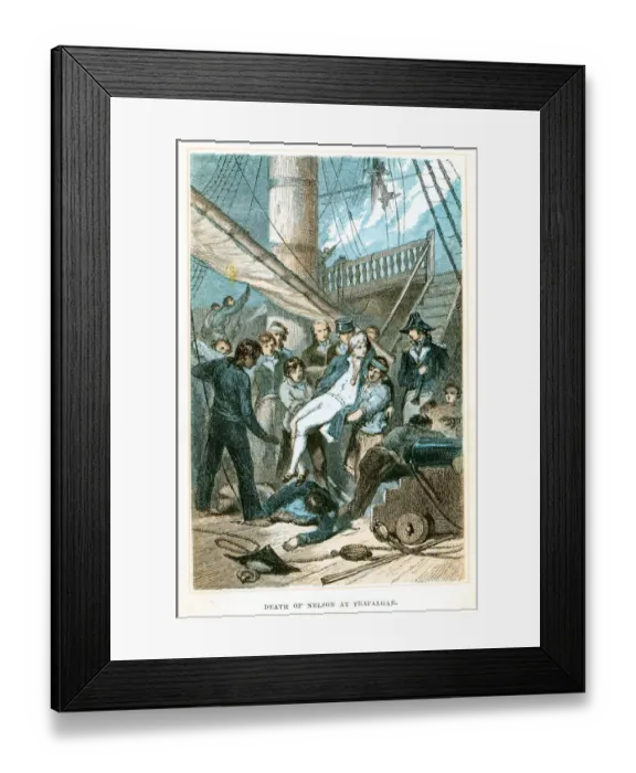 Framed Print : Nelsons Detah at the Battle of Trafalgar
