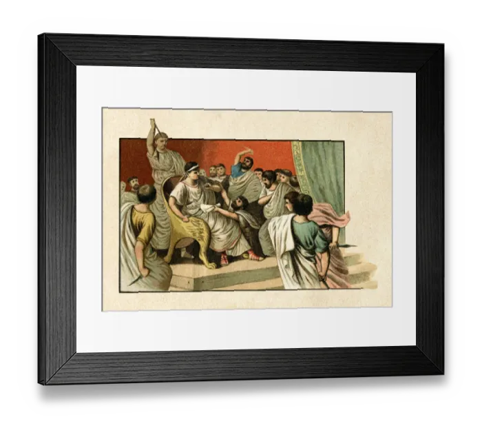 Framed Print : Assassination of emperor Julius Caesar in Roman Senate 44 BC Framed Print : Assassination of emperor Julius Caesar in Roman Senate 44 BC