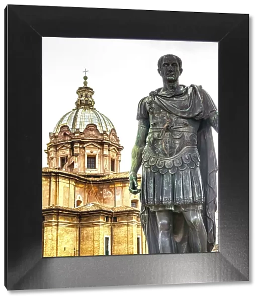Italy, Rome, Statue of Julius Caesar