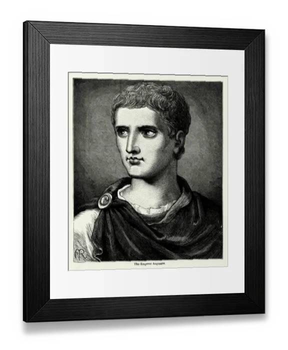 Framed Print : Antique Engraving: Caesar Augustus Roman Emperor Engraving Framed Print : Antique Engraving: Caesar Augustus Roman Emperor Engraving