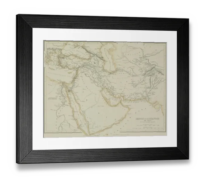 Framed Print : Antique map of the Empire of Alexander the Great Framed Print : Antique map of the Empire of Alexander the Great