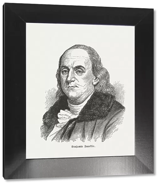 Benjamin Franklin (1706-1790), wood engraving, published in 1884