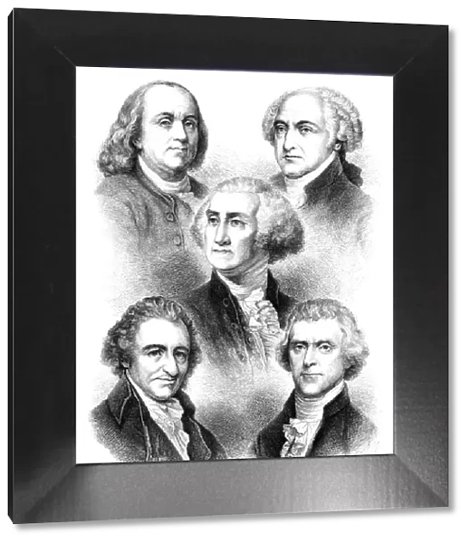 US President Benjamin Franklin Thomas Paine George Washington John Adams Thomas Jefferson