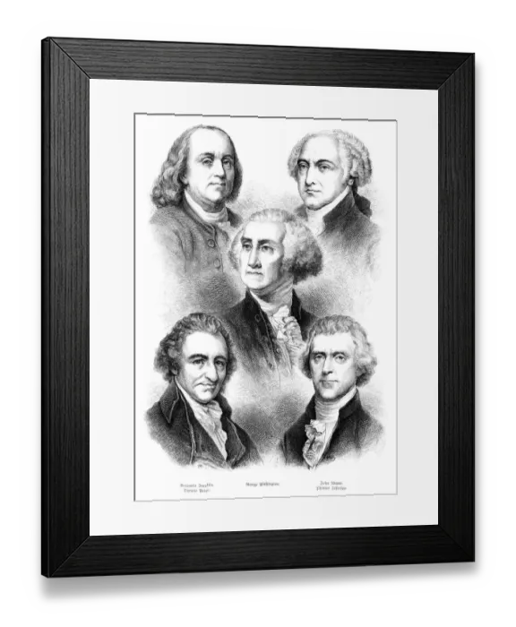 Framed Print : US President Benjamin Franklin Thomas Paine George Washington John Adams Thomas Jefferson Framed Print : US President Benjamin Franklin Thomas Paine George Washington John Adams Thomas Jefferson