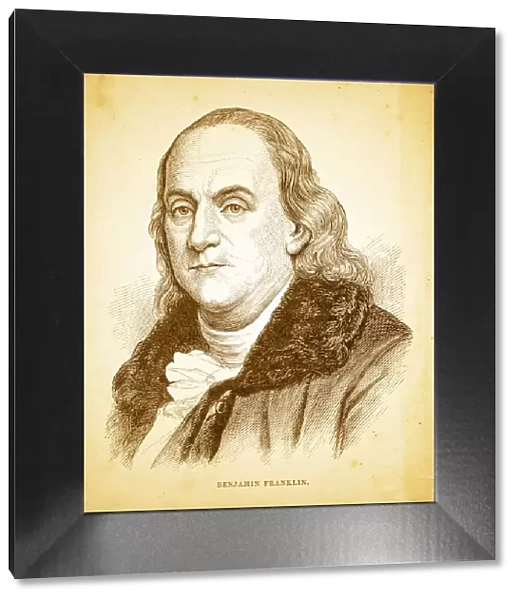 Benjamin Franklin engraving illustration