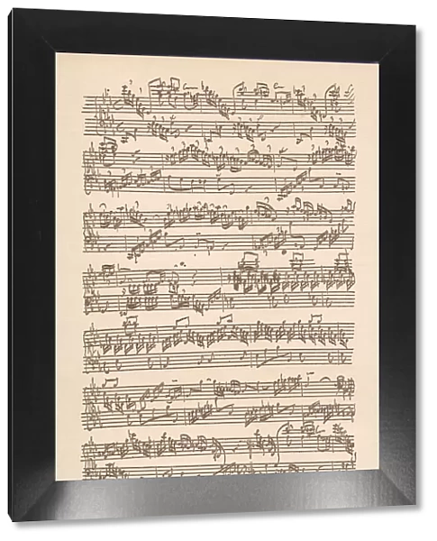 Bachs manuscript, Fantasia and Fugue for keyboard, facsimile, published 1885