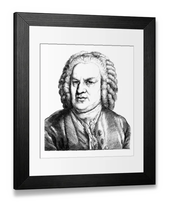 Framed Print : Engraving of german composer Johann Sebastian Bach from 1870 Framed Print : Engraving of german composer Johann Sebastian Bach from 1870
