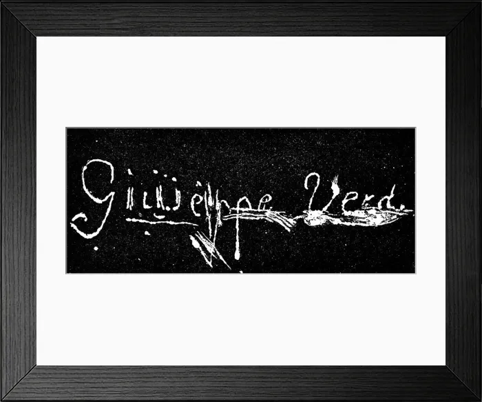 Framed Print : Giuseppe Verdi signature Framed Print : Giuseppe Verdi signature