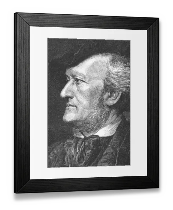 Framed Print : Engraving of composer Richard Wagner from 1875 Framed Print : Engraving of composer Richard Wagner from 1875