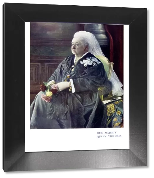 Antique color portrait of Queen Victoria