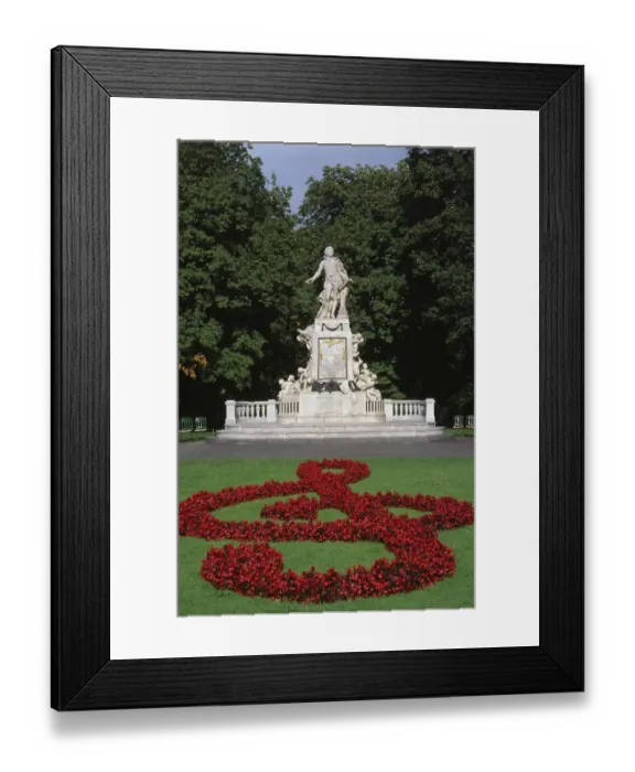 Framed Print : Austria, Vienna, Amedeus Mozart statue in park Framed Print : Austria, Vienna, Amedeus Mozart statue in park