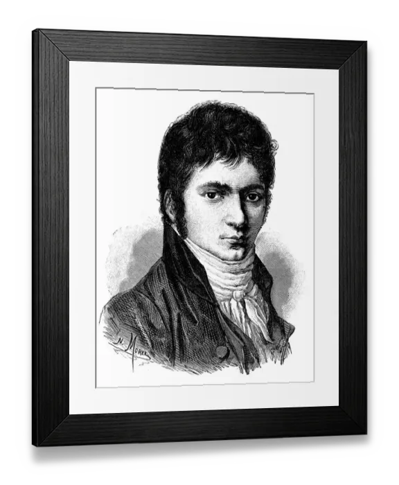 Framed Print : Antique illustration of young Beethoven Framed Print : Antique illustration of young Beethoven
