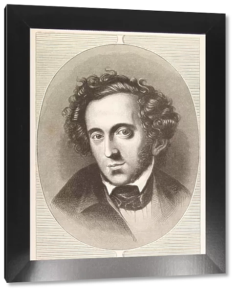 Engraving of composer Felix Mendelssohn Bartholdy from 1870