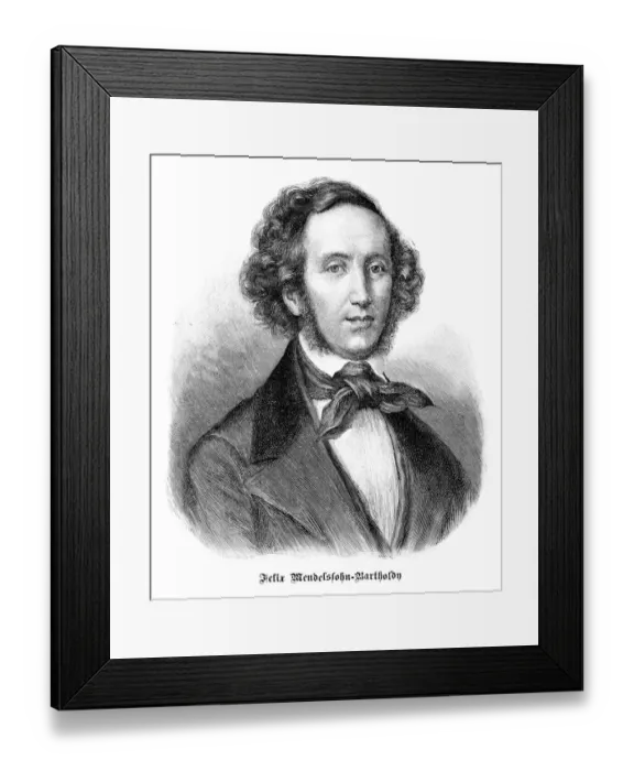 Framed Print : Felix Mendelssohn Bartholdy composer portrait 1897