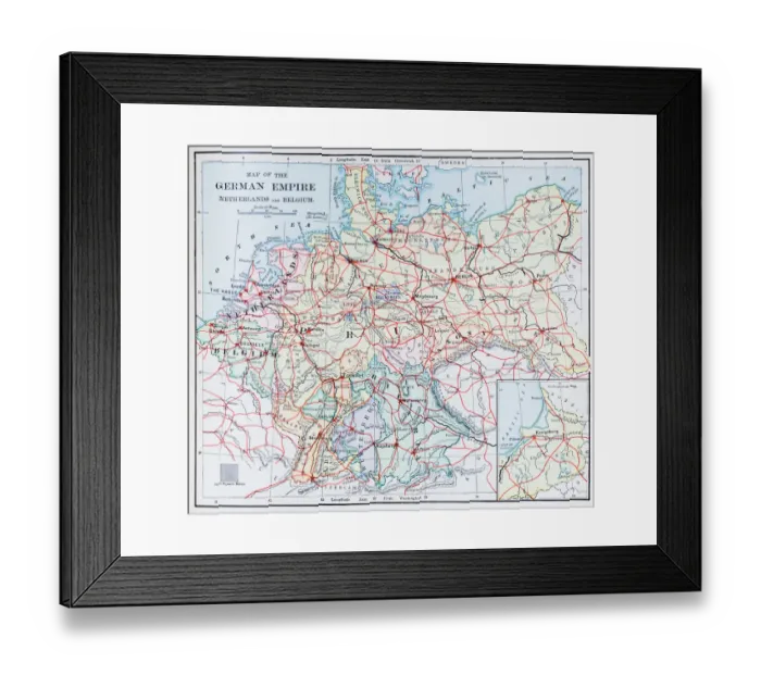 Framed Print : Antique map: German Empire Framed Print : Antique map: German Empire