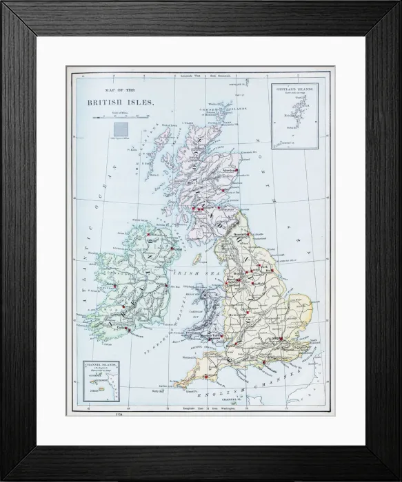 Framed Print : Antique map: UK and Ireland Framed Print : Antique map: UK and Ireland