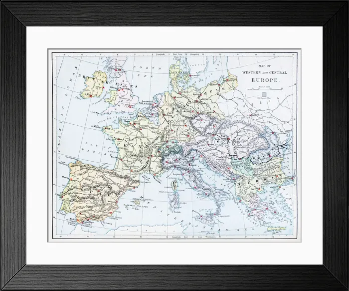 Framed Print : Antique map: Europe Framed Print : Antique map: Europe