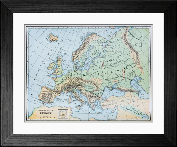Framed Print : Antique map: Europe Framed Print : Antique map: Europe