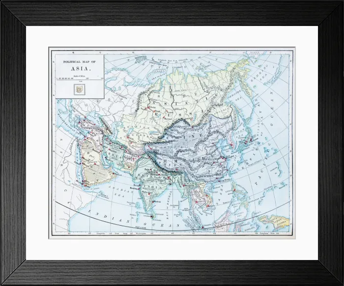 Framed Print : Antique map: Asia Framed Print : Antique map: Asia