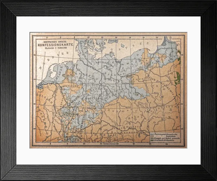 Framed Print : German Empire: denomination card Framed Print : German Empire: denomination card