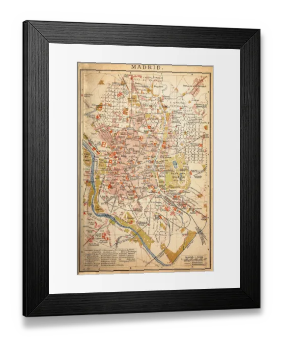 Framed Print : Map of Madrid Framed Print : Map of Madrid