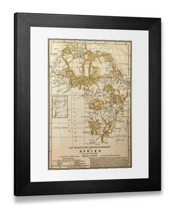 Framed Print : Map of Africa in 1896