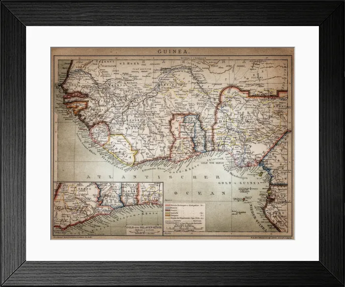Framed Print : Map of Guinea Framed Print : Map of Guinea